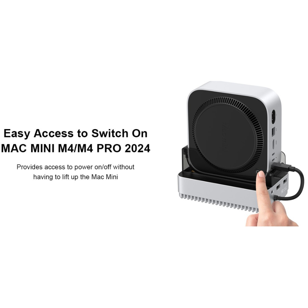 Хаб подставка Qwiizlab MC61 для Mac mini M4 M4 Pro NVMe SSD Thunderbolt 40Gbps